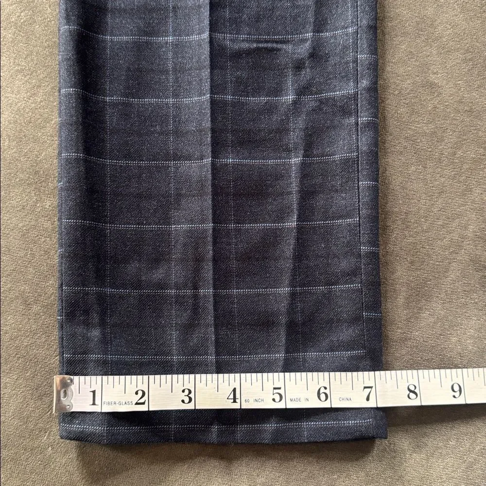 Men’s Dark Blue Plaid 3 Piece Formal Business Suit Jacket 34 Pants 32 NWT